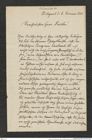 Nachlass Franz Steindachner, Brief von Ferdinand Krauss an Franz Steindachner (06.02.1881), Inv.Nr. 278.10, Seite 1